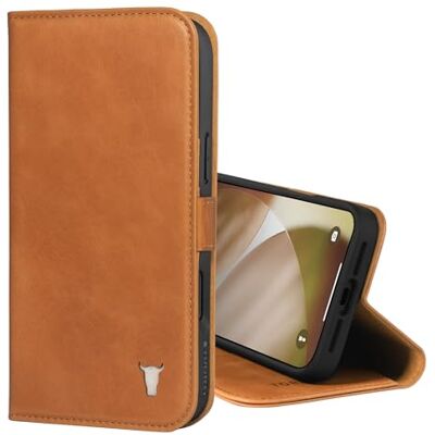 TORRO Capa de couro compatível com iPhone 17 Pro MAX 6,9" 2025 capa de couro premium tipo carteira com suporte e ranhuras para cartões (compatível com carregadores MagSafe oficiais) castanho claro TORRO Capa de couro compatível com iPhone 17 Pro MAX 6,9" 2025 capa de couro premium tipo carteira com suporte e ranhuras para cartões (compatível com carregadores MagSafe oficiais) castanho claro