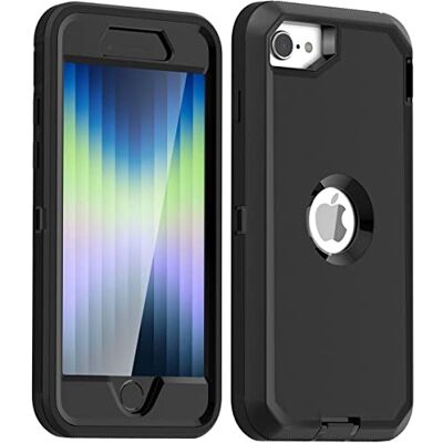 AICase Capa para iPhone se 2020, iPhone 8/7, capa de proteção à prova de impactos, capa para Apple iPhone se 2020, iPhone 7/8, cor preta AICase Capa para iPhone se 2020, iPhone 8/7, capa de proteção à prova de impactos, capa para Apple iPhone se 2020, iPhone 7/8, cor preta