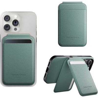 Native Union Active Wallet Stand Magnético, suporte para cartões MagSafe para iPhone Air, 17, 16, 15, 14 – extra seguro e ultra fino, armazena 4 cartões, materiais reciclados (verde ardósia) Native Union Active Wallet Stand Magnético, suporte para cartões MagSafe para iPhone Air, 17, 16, 15, 14 – extra seguro e ultra fino, armazena 4 cartões, materiais reciclados (verde ardósia)