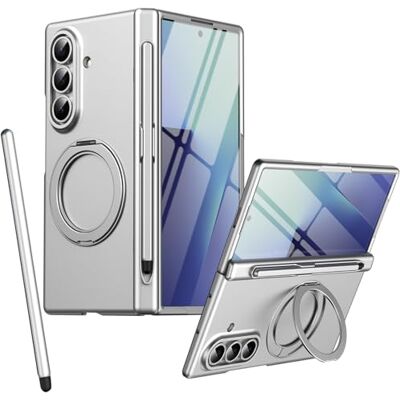 BAILI Magnetic Ring magnético para a capa Samsung Z Fold 7, suporte giratório dobrável, protetor de ecrã frontal, capa para Samsung Galaxy Z Fold7 com lápis tátil prateado BAILI Magnetic Ring magnético para a capa Samsung Z Fold 7, suporte giratório dobrável, protetor de ecrã frontal, capa para Samsung Galaxy Z Fold7 com lápis tátil prateado