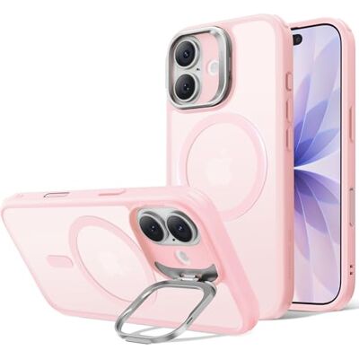 ESR Classic Hybrid capa para iPhone 17 com suporte Flex, rosa claro mate Anti-amarelecimento durável, suporte para câmara, compatível com MagSafe, proteção militar 3X, capa magnética ESR Classic Hybrid capa para iPhone 17 com suporte Flex, rosa claro mate Anti-amarelecimento durável, suporte para câmara, compatível com MagSafe, proteção militar 3X, capa magnética