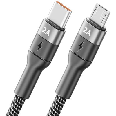deleyCON 0,5 m Cabo micro USB curto USB-C para conector micro USB cabo de carregamento e dados carregar e sincronizar telemóvel Smartphone Tablet câmara GPS comando etc. deleyCON 0,5 m Cabo micro USB curto USB-C para conector micro USB cabo de carregamento e dados carregar e sincronizar telemóvel Smartphone Tablet câmara GPS comando etc.