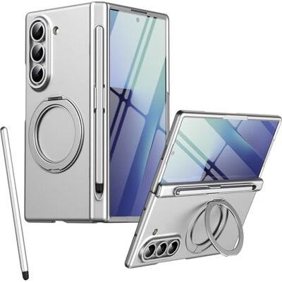 BAILI Magnetic Ring magnético para a capa Samsung Z Fold 6, suporte giratório dobrável, protetor de ecrã frontal, capa para Samsung Galaxy Z Fold6 com lápis tátil prateado BAILI Magnetic Ring magnético para a capa Samsung Z Fold 6, suporte giratório dobrável, protetor de ecrã frontal, capa para Samsung Galaxy Z Fold6 com lápis tátil prateado