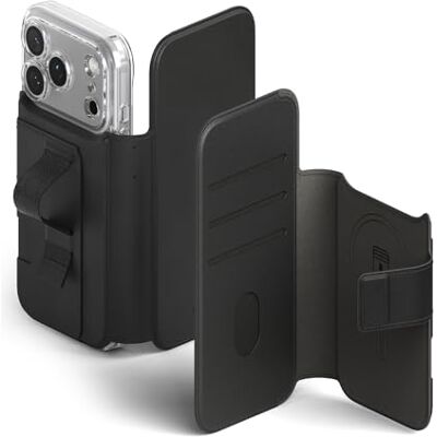 Ringke Folio Grip Wallet Magnetic compatível com capa iPhone 17 Pro MAX e compatível com MagSafe, capacidade para até 3 cartões, capa destacável tipo flip de couro PU com suporte preto Ringke Folio Grip Wallet Magnetic compatível com capa iPhone 17 Pro MAX e compatível com MagSafe, capacidade para até 3 cartões, capa destacável tipo flip de couro PU com suporte preto
