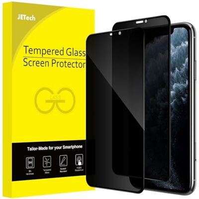 JETech Protetor de ecrã de privacidade para iPhone 11 Pro/X/XS de 5,8 polegadas, cobertura completa, vidro temperado anti-espião, compatível com capa, 2 unidades JETech Protetor de ecrã de privacidade para iPhone 11 Pro/X/XS de 5,8 polegadas, cobertura completa, vidro temperado anti-espião, compatível com capa, 2 unidades