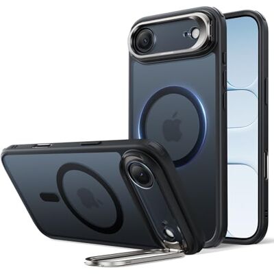 ESR Classic Hybrid capa para iPhone Air com suporte Flex, preto mate Anti-amarelecimento durável, suporte para câmara, compatível com MagSafe, proteção militar 3X, capa magnética ESR Classic Hybrid capa para iPhone Air com suporte Flex, preto mate Anti-amarelecimento durável, suporte para câmara, compatível com MagSafe, proteção militar 3X, capa magnética