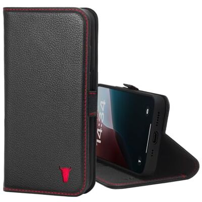 TORRO Capa compatível com iPhone 17e e iPhone 16e (6,1" 2026/2025) capa de pele genuína com suporte e porta-cartões (preto) TORRO Capa compatível com iPhone 17e e iPhone 16e (6,1" 2026/2025) capa de pele genuína com suporte e porta-cartões (preto)
