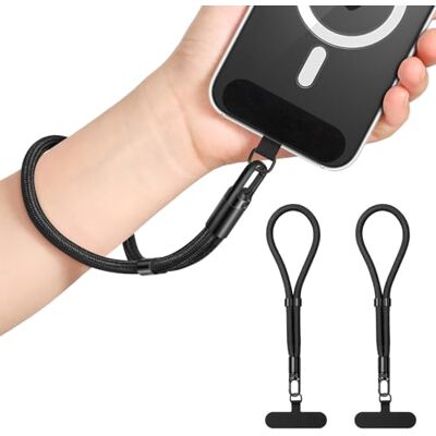 MoKo Pacote de 2 pulseiras de mão, cordão ajustável para telemóvel, pulseira mãos livres MoKo Pacote de 2 pulseiras de mão, cordão ajustável para telemóvel, pulseira mãos livres