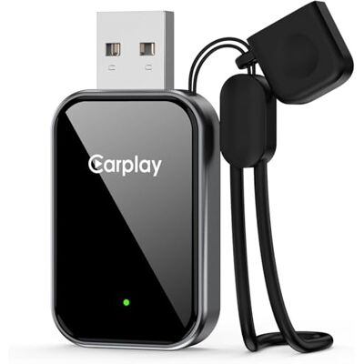 MoKo Adaptador CarPlay para iPhone, veículos com CarPlay integrado de fábrica Conversor que transforma o CarPlay com cabo original sem fios, conexão Bluetooth, conectores USB-A e USB-C MoKo Adaptador CarPlay para iPhone, veículos com CarPlay integrado de fábrica Conversor que transforma o CarPlay com cabo original sem fios, conexão Bluetooth, conectores USB-A e USB-C