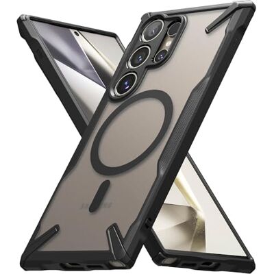 Ringke Fusion-X Capa para Samsung Galaxy S24 Ultra, resistente a quedas capa protetora preta com para-choques resistente a impactos preto mate magnético Ringke Fusion-X Capa para Samsung Galaxy S24 Ultra, resistente a quedas capa protetora preta com para-choques resistente a impactos preto mate magnético
