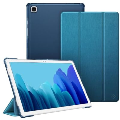 FINTIE Capa compatível com Samsung Galaxy Tab A7 10,4" (2022/2020) Capa traseira transparente mate ligeira com auto-repouso/ativação, Azul cerceta acetinado FINTIE Capa compatível com Samsung Galaxy Tab A7 10,4" (2022/2020) Capa traseira transparente mate ligeira com auto-repouso/ativação, Azul cerceta acetinado