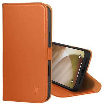 TORRO Capa de couro compatível com iPhone 17 Pro MAX 6,9" 2025 capa de couro premium tipo carteira com suporte e ranhuras para cartões (compatível com carregadores MagSafe oficiais) laranja TORRO Capa de couro compatível com iPhone 17 Pro MAX 6,9" 2025 capa de couro premium tipo carteira com suporte e ranhuras para cartões (compatível com carregadores MagSafe oficiais) laranja