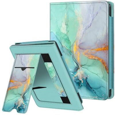FINTIE Capa para Tolino Shine e Kobo Claro Cor 5 (2024) / Cor 4 (2022) Porta-cartões, Alça de mão e Auto Sleep/Wake, Mármore Esmeralda FINTIE Capa para Tolino Shine e Kobo Claro Cor 5 (2024) / Cor 4 (2022) Porta-cartões, Alça de mão e Auto Sleep/Wake, Mármore Esmeralda