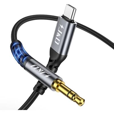 J&D USB C para adaptador de áudio de 3,5 mm, cabo auxiliar macho tipo C para auriculares de carro trançado de nylon, compatível com iPhone 16/17 séries, Galaxy S24/S25 Series, 2 m J&D USB C para adaptador de áudio de 3,5 mm, cabo auxiliar macho tipo C para auriculares de carro trançado de nylon, compatível com iPhone 16/17 séries, Galaxy S24/S25 Series, 2 m