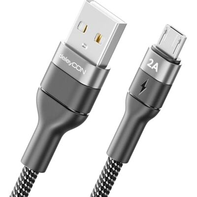 deleyCON 1,5m Cabo Micro USB Cabo de Carregamento e Dados Carregamento e Sincronização de Telemóvel Smartphone Tablet Câmara etc. deleyCON 1,5m Cabo Micro USB Cabo de Carregamento e Dados Carregamento e Sincronização de Telemóvel Smartphone Tablet Câmara etc.