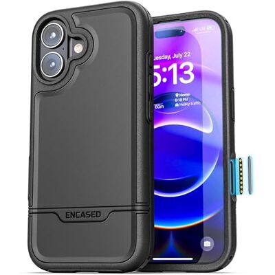 ENCASED Rebel Armor para iPhone 17 – Capa resistente Heavy-Duty com botão de câmara Capture, compatível com MagSafe (preto) ENCASED Rebel Armor para iPhone 17 – Capa resistente Heavy-Duty com botão de câmara Capture, compatível com MagSafe (preto)