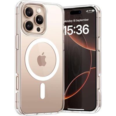 Verco Capa para iPhone 16 Pro Max, capa híbrida compatível com acessórios Magsafe para iPhone 16 Pro Max Case silicone transparente Verco Capa para iPhone 16 Pro Max, capa híbrida compatível com acessórios Magsafe para iPhone 16 Pro Max Case silicone transparente
