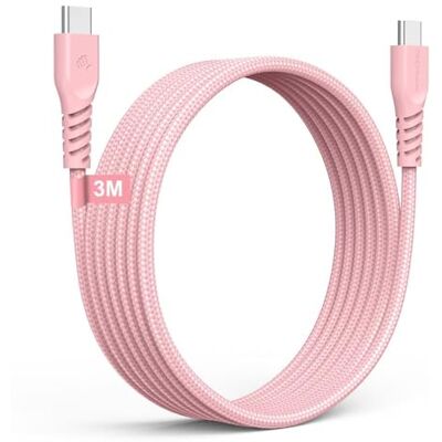 TECHGEAR Cabo de carregamento longo USB C para USB C de 60 W, cabo trançado C a C, cabo de dados tipo C de carregamento rápido compatível com iPhone 15, iPad Pro 2022, iPad Air 4/5, Samsung S24 TECHGEAR Cabo de carregamento longo USB C para USB C de 60 W, cabo trançado C a C, cabo de dados tipo C de carregamento rápido compatível com iPhone 15, iPad Pro 2022, iPad Air 4/5, Samsung S24