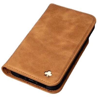 Porter Riley – Capa para iPhone X/iPhone XS. Estojo / flip / cobertura / suporte/em couro genuíno fino de primeira qualidade. (bronzeado) Porter Riley – Capa para iPhone X/iPhone XS. Estojo / flip / cobertura / suporte/em couro genuíno fino de primeira qualidade. (bronzeado)