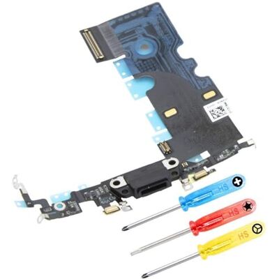 MMOBIEL Conector de carregamento compatível com iPhone 8 Plus 2017 porta de carregamento Dock Connector Cable Flex áudio jack/microfone / antena sobressalente Incl chaves de fendas- preto MMOBIEL Conector de carregamento compatível com iPhone 8 Plus 2017 porta de carregamento Dock Connector Cable Flex áudio jack/microfone / antena sobressalente Incl chaves de fendas- preto