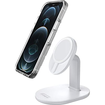 Otterbox Suporte de carregamento para MagSafe, carregador de design elegante e leve, projetado para um forte alinhamento e fixação MagSafe, para iPhone, White Otterbox Suporte de carregamento para MagSafe, carregador de design elegante e leve, projetado para um forte alinhamento e fixação MagSafe, para iPhone, White