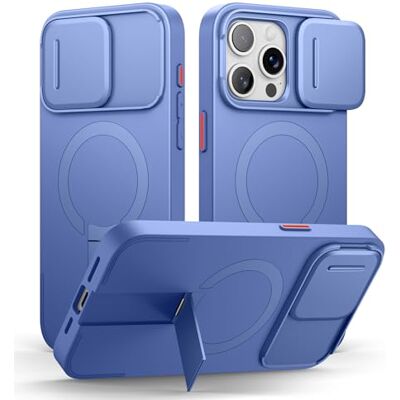 SURITCH Capa magnética compatível com iPhone 15 Pro MAX, capa de amortecimento à prova de proteção com tampa de câmara deslizante e suporte ajustável (azul estrela) SURITCH Capa magnética compatível com iPhone 15 Pro MAX, capa de amortecimento à prova de proteção com tampa de câmara deslizante e suporte ajustável (azul estrela)