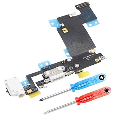 MMOBIEL Conector de carregamento compatível com iPhone 6s Plus 2015 Porta de carregamento Dock Connector Cable Flex áudio jack/microfone / antena sobressalente Incl chaves de fendas- branco MMOBIEL Conector de carregamento compatível com iPhone 6s Plus 2015 Porta de carregamento Dock Connector Cable Flex áudio jack/microfone / antena sobressalente Incl chaves de fendas- branco