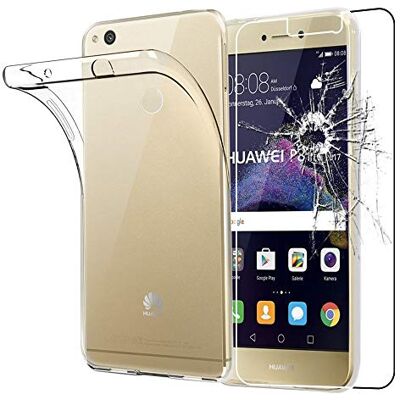 ebestStar Capa para Huawei P8 Lite (2017), capa de silicone transparente, camada protetora TPU anti-choques, slim ultra fino, transparente vidro temperado ebestStar Capa para Huawei P8 Lite (2017), capa de silicone transparente, camada protetora TPU anti-choques, slim ultra fino, transparente vidro temperado