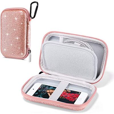 ULAK Capa MP3 Player, Glitter Hard Travel Case capa protetora de armazenamento para Bluetooth MP3 / MP4 Player/auriculares / iPod Touch rosa brilhante ULAK Capa MP3 Player, Glitter Hard Travel Case capa protetora de armazenamento para Bluetooth MP3 / MP4 Player/auriculares / iPod Touch rosa brilhante