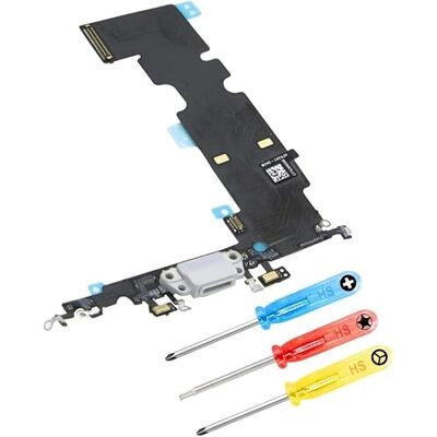 MMOBIEL Conector de carregamento compatível com iPhone 8 Plus 2017 Porta de carregamento Dock Connector Cable Flex áudio jack/microfone / antena sobressalente Incl chaves de fendas- branco MMOBIEL Conector de carregamento compatível com iPhone 8 Plus 2017 Porta de carregamento Dock Connector Cable Flex áudio jack/microfone / antena sobressalente Incl chaves de fendas- branco