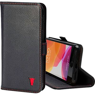 TORRO Capa compatível com iPhone SE/8/7 estojo de couro genuíno de qualidade com ranhuras para cartões e função de suporte horizontal (preto) TORRO Capa compatível com iPhone SE/8/7 estojo de couro genuíno de qualidade com ranhuras para cartões e função de suporte horizontal (preto)
