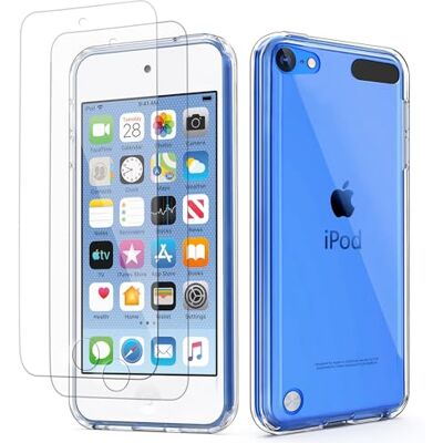 ULAK Capa para iPod Touch 7, iPod Touch 5/6 capa com 2 películas protetoras híbrido Clear Slim capa suave resistente a raios absorção de choque capa para iPod Touch 5/6/7 transparente ULAK Capa para iPod Touch 7, iPod Touch 5/6 capa com 2 películas protetoras híbrido Clear Slim capa suave resistente a raios absorção de choque capa para iPod Touch 5/6/7 transparente