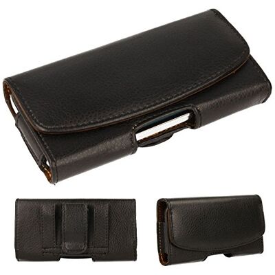 TECHGEAR Capa horizontal de couro sintético com clipe de cinto para Apple iPhone 13/13 Pro, iPhone 12/12 Pro, iPhone 11, XR de 6,1 polegadas, Sony Xperia Z5, Xperia Z3 e mais TECHGEAR Capa horizontal de couro sintético com clipe de cinto para Apple iPhone 13/13 Pro, iPhone 12/12 Pro, iPhone 11, XR de 6,1 polegadas, Sony Xperia Z5, Xperia Z3 e mais