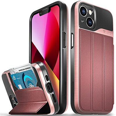 VENA vCommute Capa carteira para Apple iPhone 13 (6,1" Inch), (Military Grade, ranhuras para cartões), capa de couro case com função de suporte ouro rosa VENA vCommute Capa carteira para Apple iPhone 13 (6,1" Inch), (Military Grade, ranhuras para cartões), capa de couro case com função de suporte ouro rosa