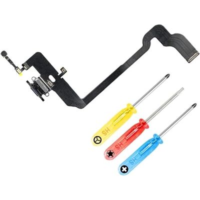 MMOBIEL Conector de carregamento compatível com iPhone XS 5,8 polegadas 2018 Porta de carregamento Dock Connector Cable Flex áudio jack/microfone / antena substituição Incl chaves de fendas- cinzento MMOBIEL Conector de carregamento compatível com iPhone XS 5,8 polegadas 2018 Porta de carregamento Dock Connector Cable Flex áudio jack/microfone / antena substituição Incl chaves de fendas- cinzento