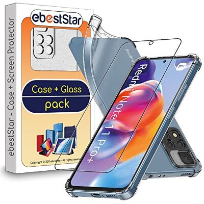 ebestStar Capa para Xiaomi Redmi Note 11 Pro 5G, capa de silicone transparente, camada protetora TPU anti-choques, bordas reforçadas, transparente vidro temperado ebestStar Capa para Xiaomi Redmi Note 11 Pro 5G, capa de silicone transparente, camada protetora TPU anti-choques, bordas reforçadas, transparente vidro temperado