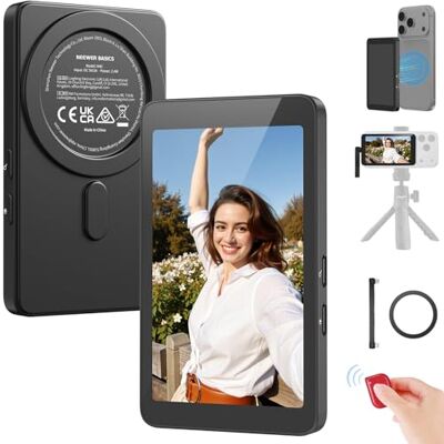 NEEWER Basics Ecrã magnético para monitor Vlog Selfie de 4 polegadas, gravação com cabo 4K 120 fps para telefone habilitado para DP, monitor de câmara traseira com controlo remoto para NEEWER Basics Ecrã magnético para monitor Vlog Selfie de 4 polegadas, gravação com cabo 4K 120 fps para telefone habilitado para DP, monitor de câmara traseira com controlo remoto para