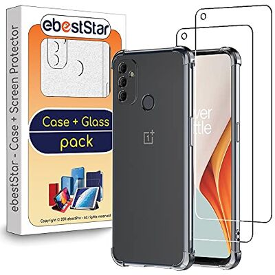 ebestStar Capa para OnePlus Nord N100, capa de silicone transparente, camada protetora TPU anti-choques, bordas reforçadas, transparente vidro temperado x 2 ebestStar Capa para OnePlus Nord N100, capa de silicone transparente, camada protetora TPU anti-choques, bordas reforçadas, transparente vidro temperado x 2