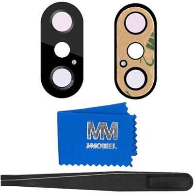 MMOBIEL Lente de vidro para câmara traseira compatível com iPhone XS de 5,8 polegadas 2018 vidro de câmara com dupla face autocolante pinças e pano incluído MMOBIEL Lente de vidro para câmara traseira compatível com iPhone XS de 5,8 polegadas 2018 vidro de câmara com dupla face autocolante pinças e pano incluído