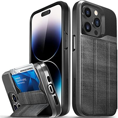 VENA vCommute Capa carteira para Apple iPhone 14 Pro (6,1" Inch), (Military Grade, ranhuras para cartões), capa de couro com função de suporte (preto ardósia) VENA vCommute Capa carteira para Apple iPhone 14 Pro (6,1" Inch), (Military Grade, ranhuras para cartões), capa de couro com função de suporte (preto ardósia)