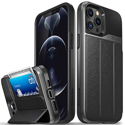 VENA vCommute Capa carteira compatível com Apple iPhone 12 Pro MAX (6,7" Inch), (Military Grade, ranhuras para cartões), capa de couro com função de suporte cinzento VENA vCommute Capa carteira compatível com Apple iPhone 12 Pro MAX (6,7" Inch), (Military Grade, ranhuras para cartões), capa de couro com função de suporte cinzento