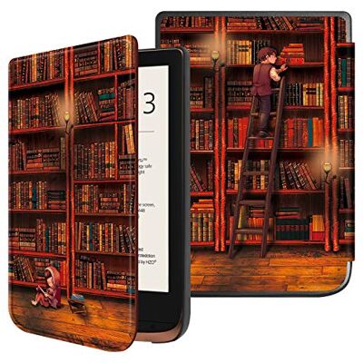 FINTIE Capa compatível com Pocketbook Touch HD 3/Touch Lux 4/Basic Lux 2/Color (2020) e-Book Reader de 6" super fina e leve, capa com auto-repouso/ativação, biblioteca FINTIE Capa compatível com Pocketbook Touch HD 3/Touch Lux 4/Basic Lux 2/Color (2020) e-Book Reader de 6" super fina e leve, capa com auto-repouso/ativação, biblioteca