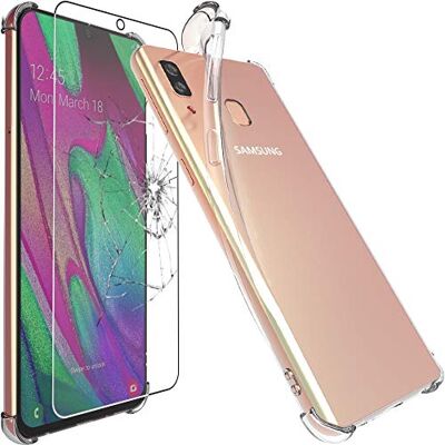ebestStar Capa para Samsung A40 Galaxy SM-A405F, capa de silicone transparente, camada protetora TPU anti-choques, bordas reforçadas, transparente vidro temperado ebestStar Capa para Samsung A40 Galaxy SM-A405F, capa de silicone transparente, camada protetora TPU anti-choques, bordas reforçadas, transparente vidro temperado