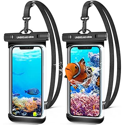 UNBREAKcable Capa impermeável universal, bolsa seca IPX8, capa subaquática para iPhone 13/12 Mini/12 Pro, iPhone 11 Pro MAX, X/XS/XR/XS MAX, Samsung Galaxy S22 Ultra até 7 polegadas 2 Pacotes UNBREAKcable Capa impermeável universal, bolsa seca IPX8, capa subaquática para iPhone 13/12 Mini/12 Pro, iPhone 11 Pro MAX, X/XS/XR/XS MAX, Samsung Galaxy S22 Ultra até 7 polegadas 2 Pacotes