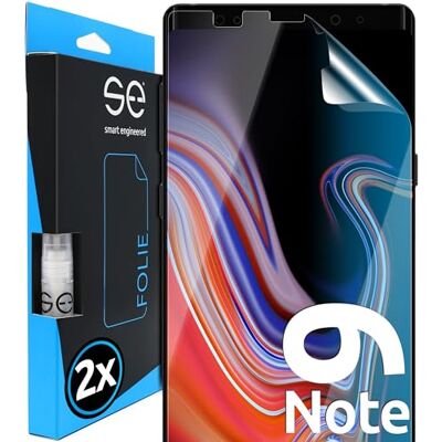 smart engineered 2x se® Protetor 3D transparente para Samsung Galaxy Note 9, auto-reparável, compatível com impressões e FaceID, instalação sem bolhas, ultraítida, resistente a choques e arranhões, Matériau TPU smart engineered 2x se® Protetor 3D transparente para Samsung Galaxy Note 9, auto-reparável, compatível com impressões e FaceID, instalação sem bolhas, ultraítida, resistente a choques e arranhões, Matériau TPU