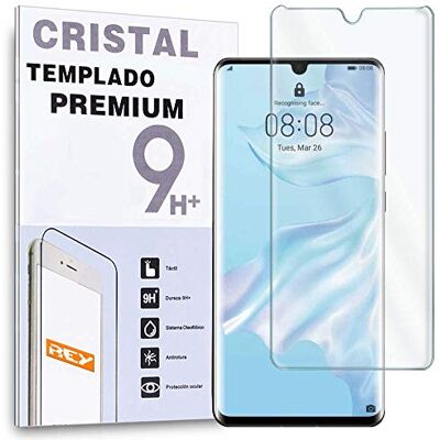 REY Protetor de ecrã curvo para Huawei P30 Pro, transparente, vidro temperado premium, 3D / 4D / 5D REY Protetor de ecrã curvo para Huawei P30 Pro, transparente, vidro temperado premium, 3D / 4D / 5D
