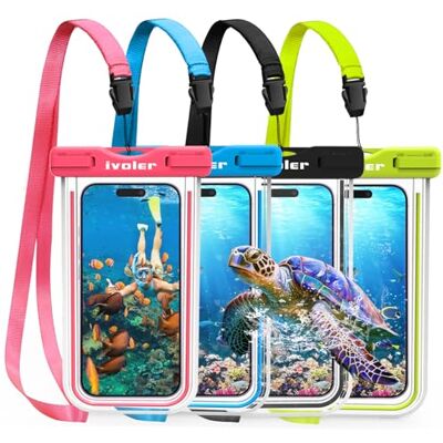 ivoler IPX8 Capa de telemóvel impermeável até 7", preto + azul + verde + 4 unidades universais para iPhone, Samsung Galaxy, Xiaomi, Huawei, smartphones, moedas, passaporte, etc., capa aquática móvel ivoler IPX8 Capa de telemóvel impermeável até 7", preto + azul + verde + 4 unidades universais para iPhone, Samsung Galaxy, Xiaomi, Huawei, smartphones, moedas, passaporte, etc., capa aquática móvel