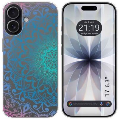Tumundosmartphone Capa de silicone transparente para iPhone 17 (6.3) design mandala desenhos Tumundosmartphone Capa de silicone transparente para iPhone 17 (6.3) design mandala desenhos