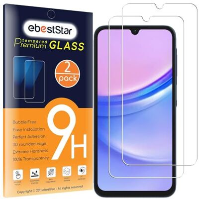 ebestStar Vidro temperado x2 para Samsung Galaxy A15, A15 5G, protetor de ecrã filme vidro, anti-impactos ebestStar Vidro temperado x2 para Samsung Galaxy A15, A15 5G, protetor de ecrã filme vidro, anti-impactos