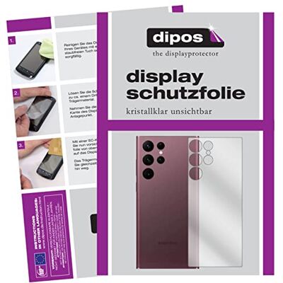 dipos I 2X Protetor de ecrã compatível com Samsung Galaxy S22 Ultra traseiro película protetora clara Transparente, ajuste perfecto, antiarañazos, sin burbujas, apto para fundas, compatible con huellas dactilares, autoadhesivo dipos I 2X Protetor de ecrã compatível com Samsung Galaxy S22 Ultra traseiro película protetora clara Transparente, ajuste perfecto, antiarañazos, sin burbujas, apto para fundas, compatible con huellas dactilares, autoadhesivo